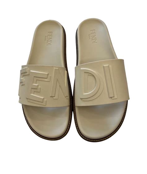 fendi embossed logo slides